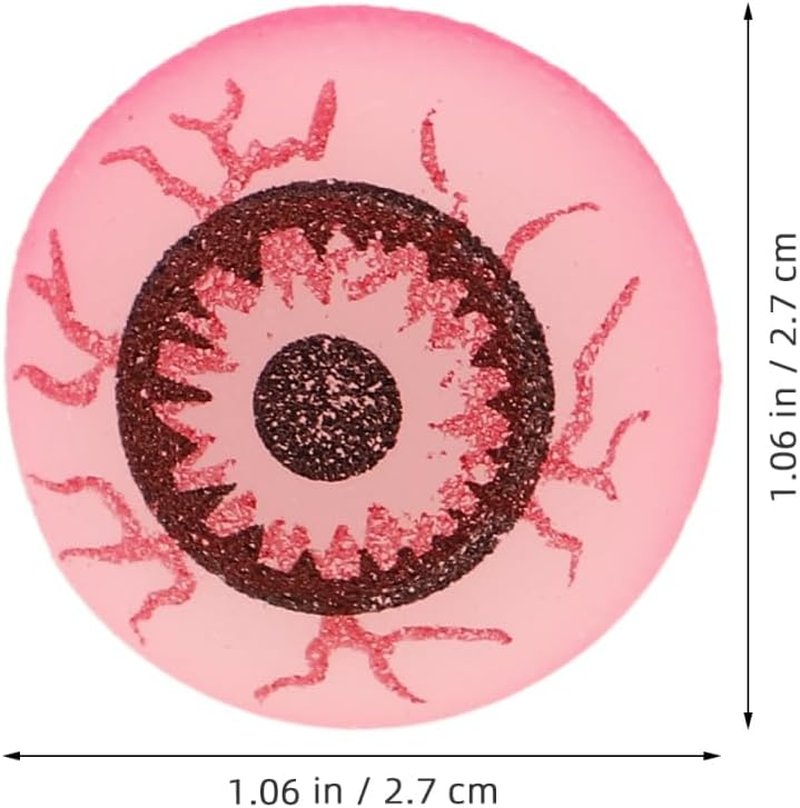 24Pcs Halloween Eyeball Bouncy Balls Party Favors Rubber Glow in the Dark Toys Kids Sensory Fidgets for Birthday Celebrations image number 3