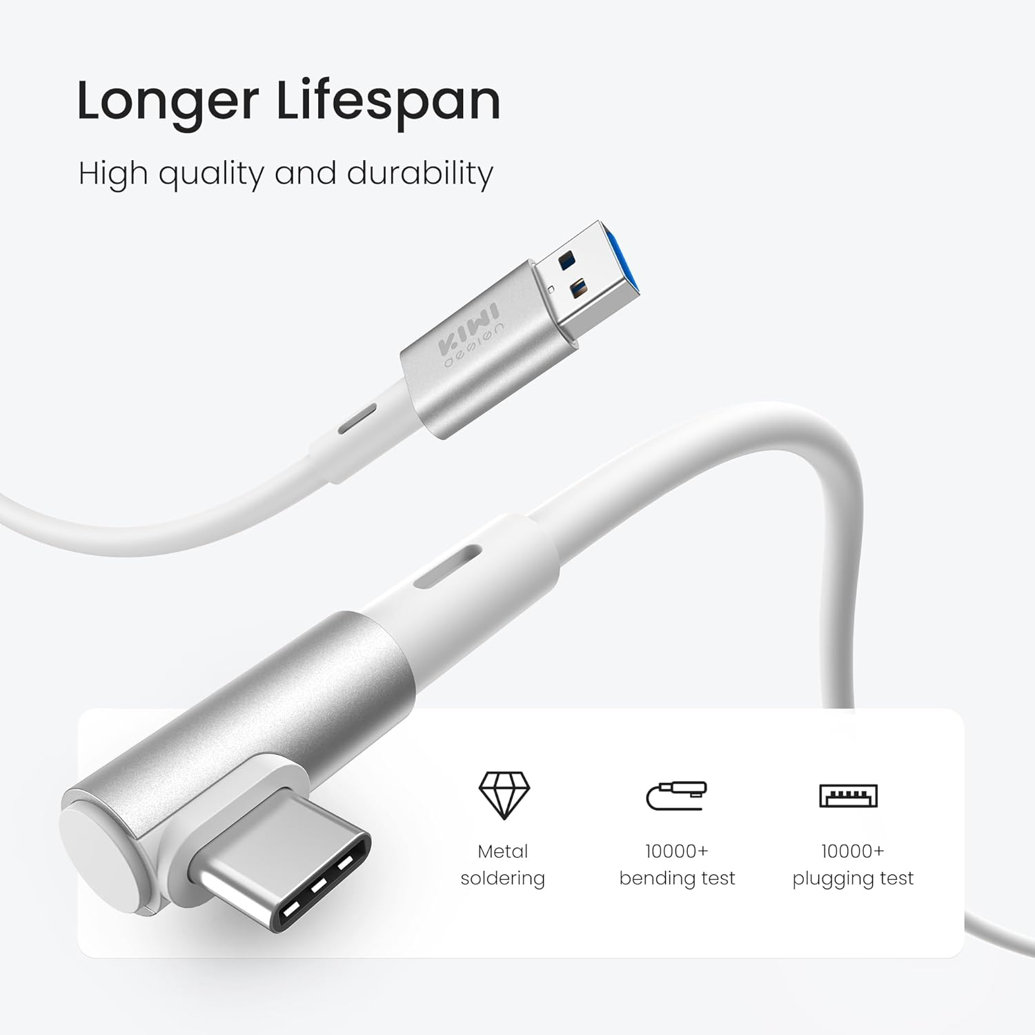 Kiwi Design 10FT Link Cable Compatible with Quest 3, Quest 2/Pro, and Pico 4 Accessories, USB3.2 Gen1 Link Cable with Super Speed to Play PC VR and Steam VR