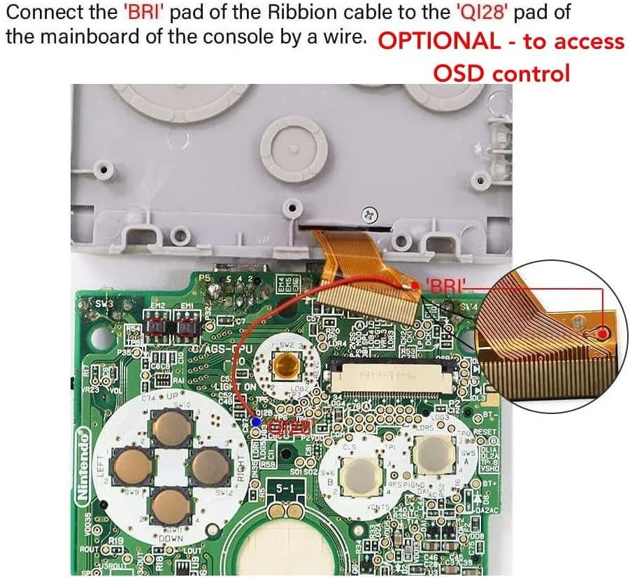 Game Boy Advance SP Drop-In 3.0 IPS Backlight LCD Upgrade Kit for AGS 001 & 101 Gameboy NO SOLDER/NO TRIMMING (Black) - White image number 4