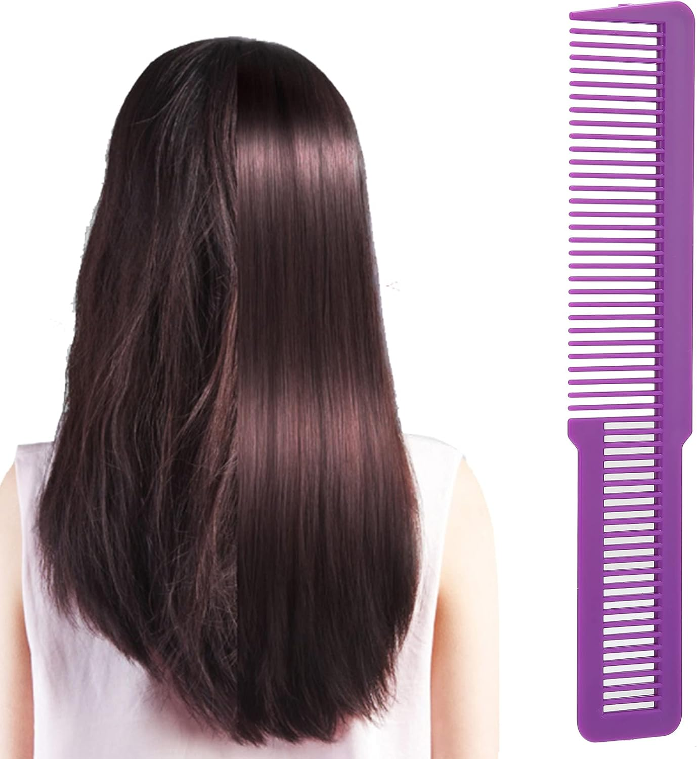 Detangler Comb, Professional Curly Hair Detangling Brush, Fine Wide Toothed Comb for All Hair Types for Women and Men(Purple) image number 2