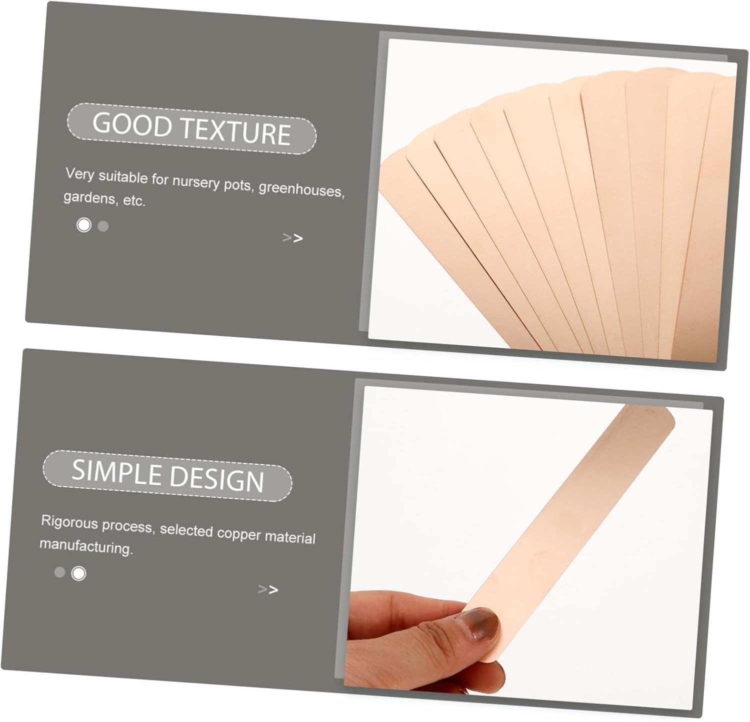 10Pcs Copper Plant Labels Reusable Metal Tags for Garden Markers Tree Id Tags for Easy Identification Greenhouses and Outdoor Gardens image number 3