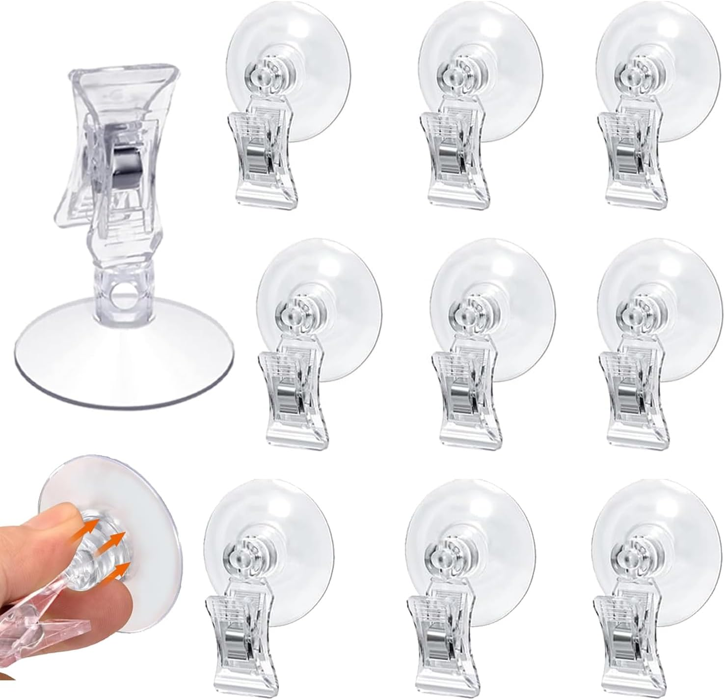 10 Pcs Aquarium Suction Cup Clips, Seaweed Clips, Aquarium Plant Cup Clips, round PVC Suction Cup Clips for Windows, Glass, Wall, Aquarium image number 1