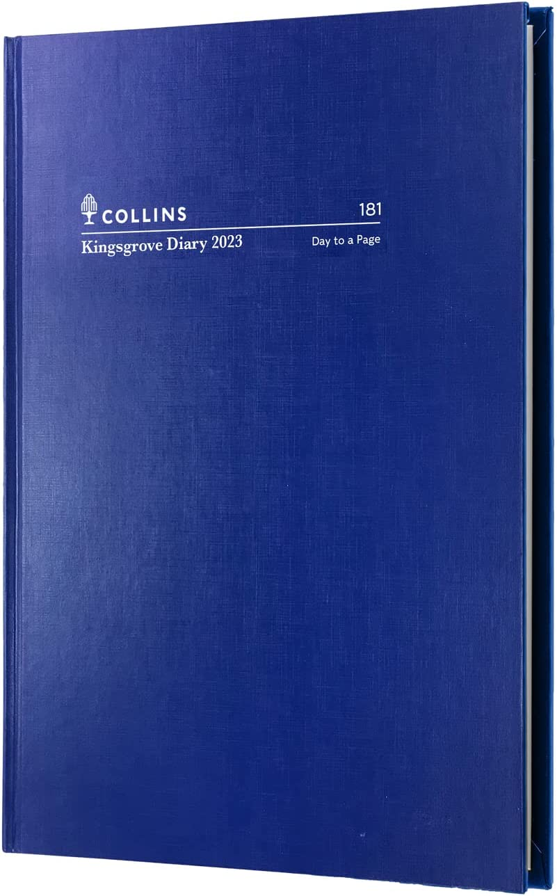 Collins Kingsgrove Day to Page 2023 Diary, Size A5, Blue image number 1