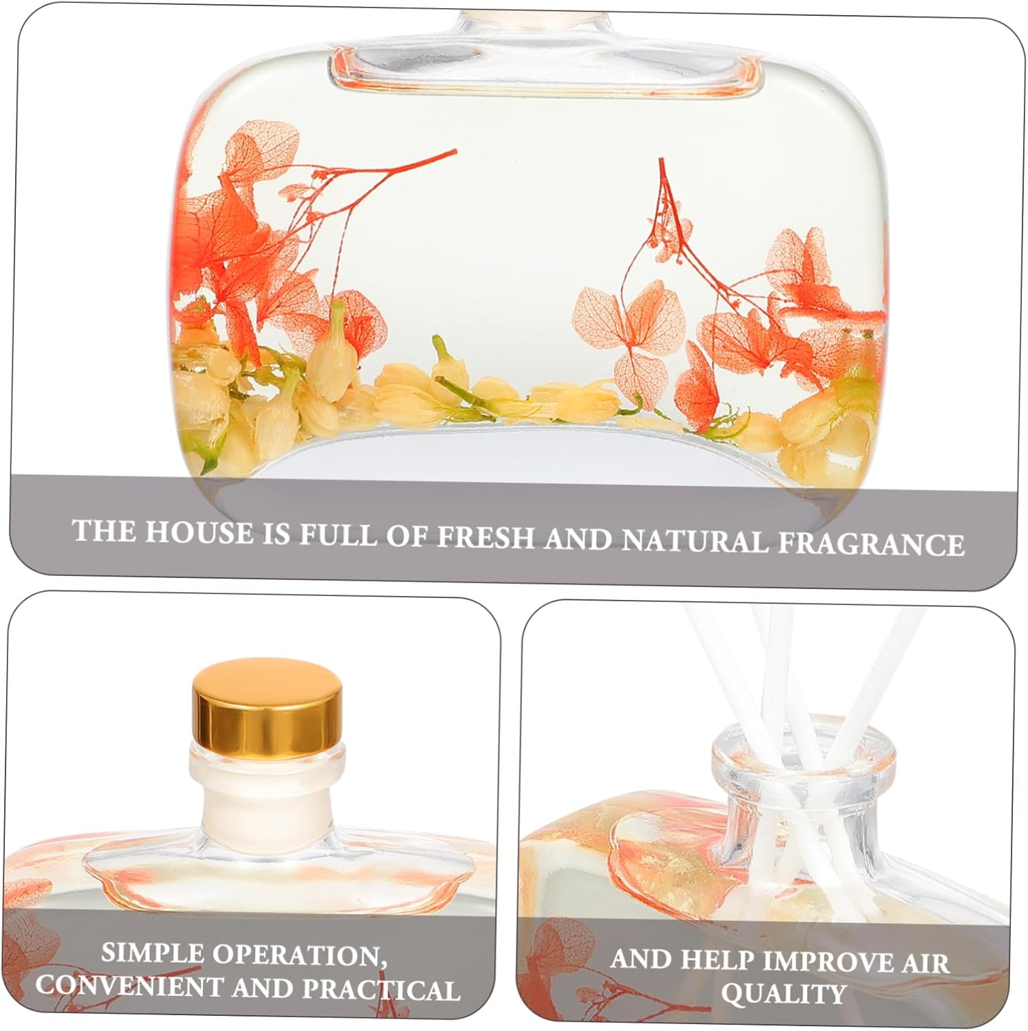 Aromatherapy Essential Oil Rattan Stick Diffuser Home Air Freshener Scented Healthy Materials - Multicolor image number 6