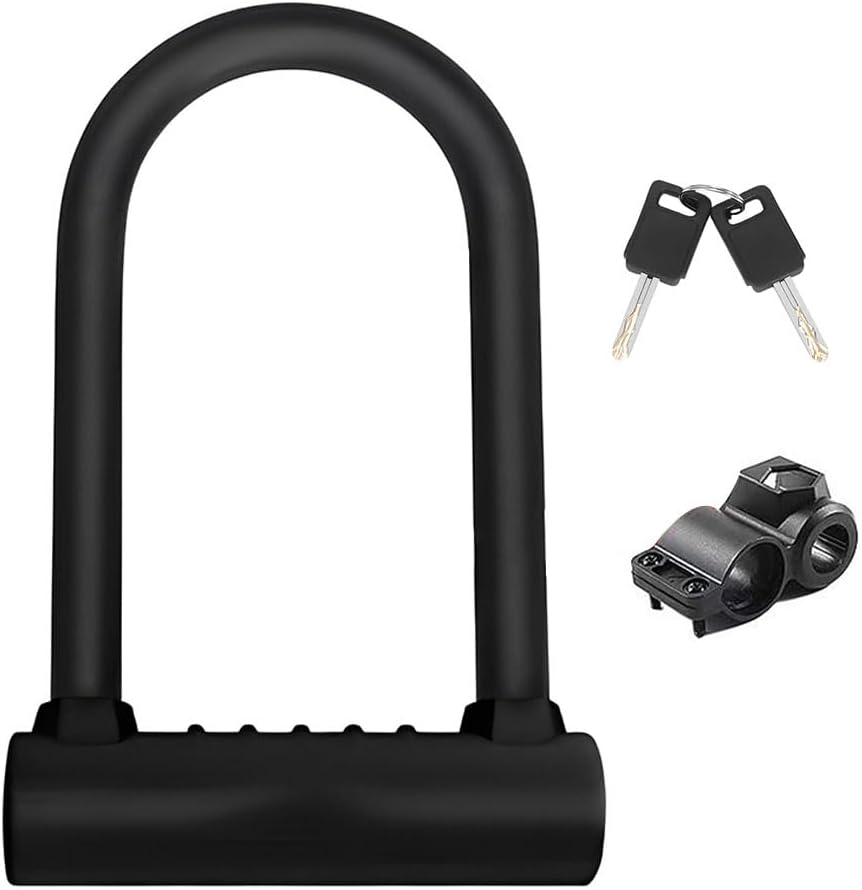 U Lock Bike, U-Lock Waterproof Anti-Theft Mountain Bike Anti-Hydraulic Shear Road Bicycle Motorcycle Lock Padlock, Bike U Lock for Bicycle, Motorcycle with Sturdy Mounting Bracket image number 4