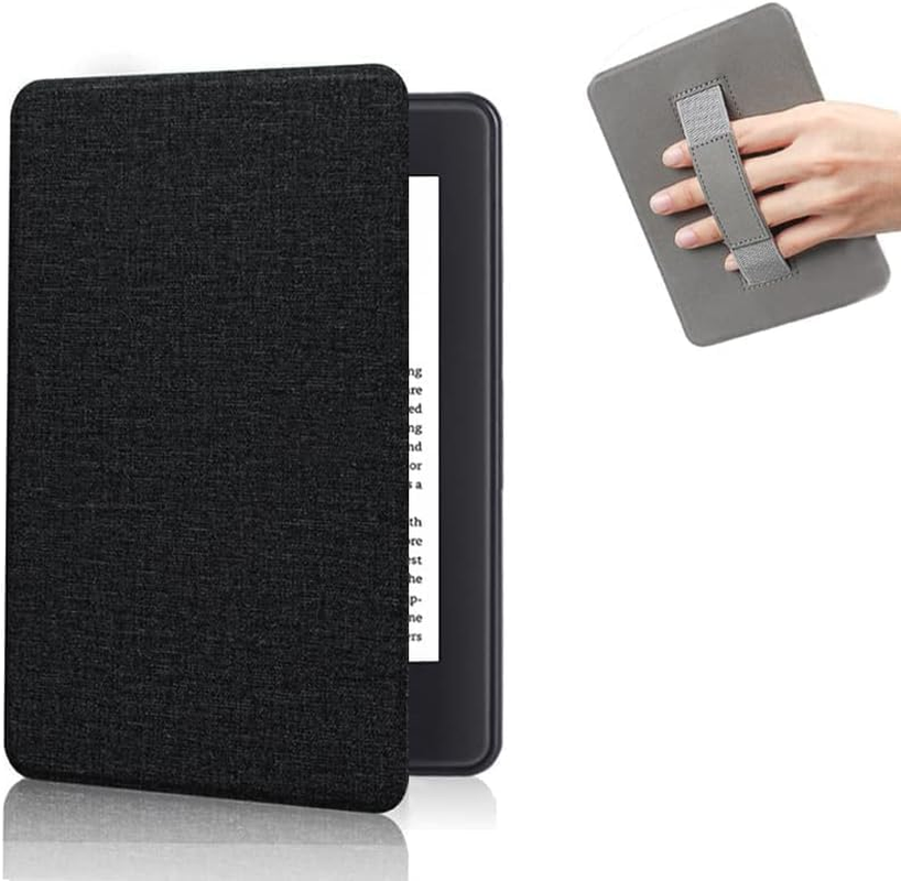 Case Compatible with 2022/2024 Kindle 11Th Generation 6 Inch W/Hand Strap, PU Leather Kindle Case 6" for Kindle 2024/2022 11Th Gen Model C2V2L3 [Auto Wake Up/Sleeping] [Hand Loop] (Black)