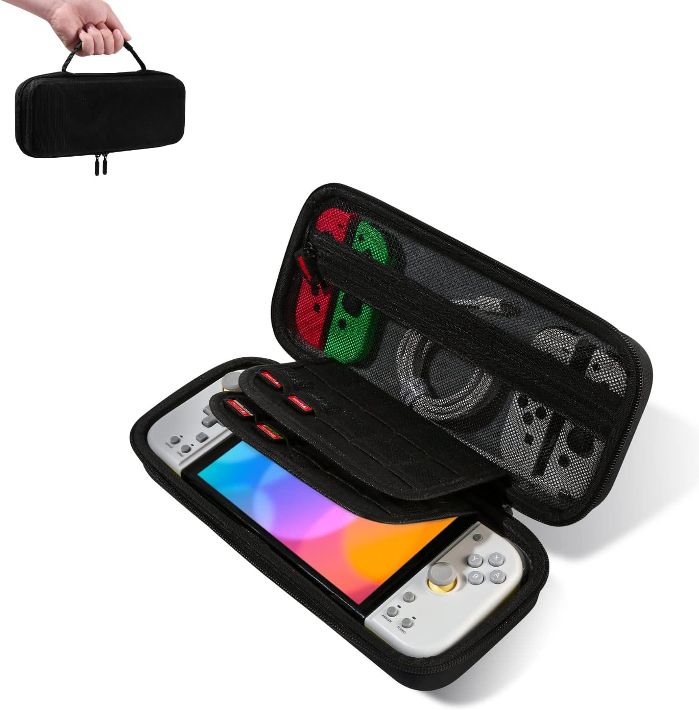 Iofeiwak Carrying Case for Hori Split Pad Pro Compact + Nintendo Switch / Switch Oled - Hard Shell Case for Hori Controllers [Portable][Lightweight][Comprehensive Protection] image number 2