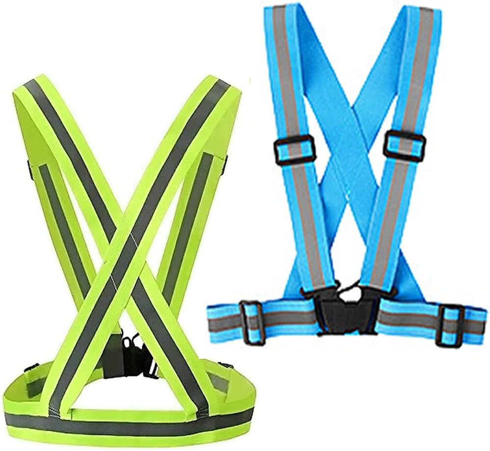 2Pcs Safety Reflective Vest Running Gear, Adjustable Lightweight 360&deg;High Visibility Work Signal Vest for Outdoor Walking, Jogging, Running, Cycling image number 1