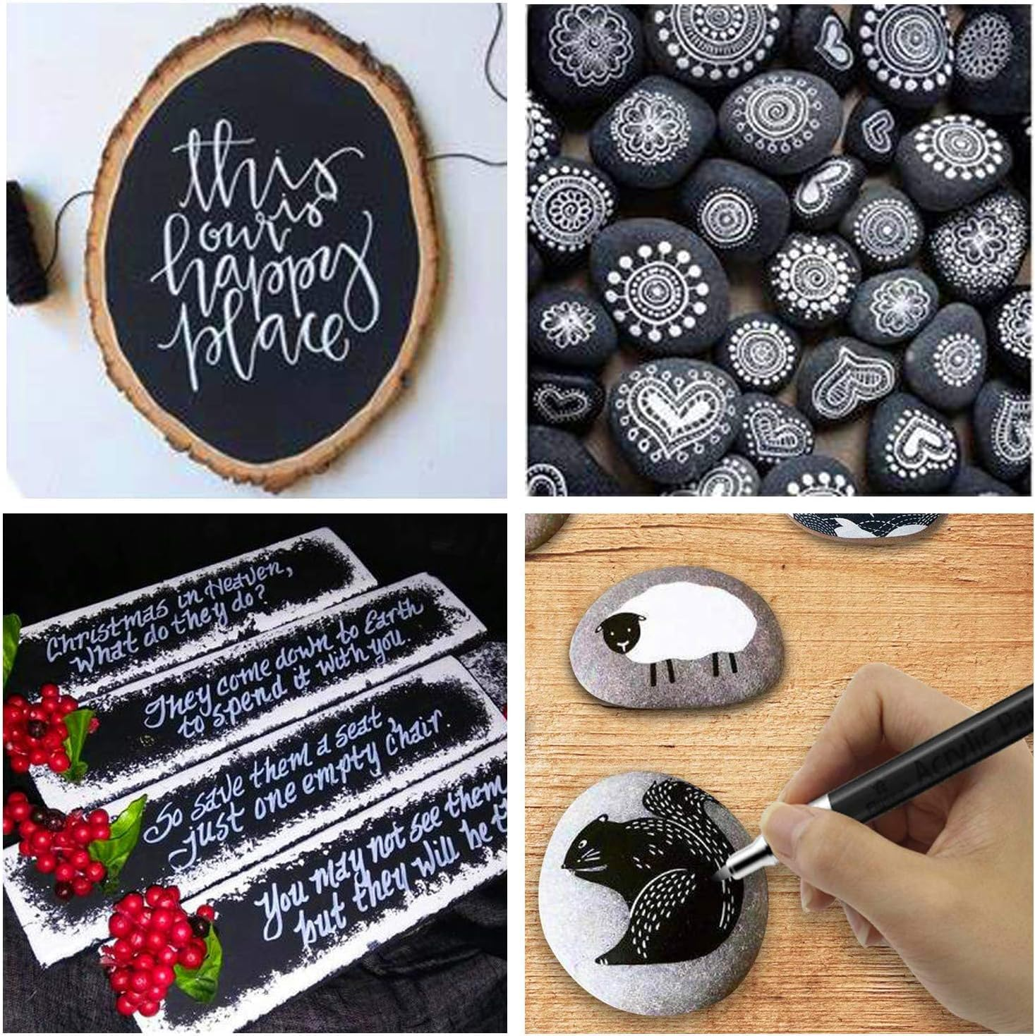 12 Pcs Acrylic Paint Pens, Betterjonny 0.7Mm Paint Marker Permanent Paint Pens for Rock Painting, Wood, Ceramic, Glass, Canvas, Metal, Plastic Mark image number 4