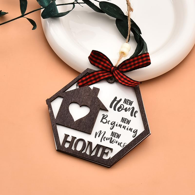 House Warming Gifts New Home Ornament for Women Men Friends Coworker Family New Home Gifts for Home Decor Gifts for Housewarming Wooden Hanging Ornaments image number 2