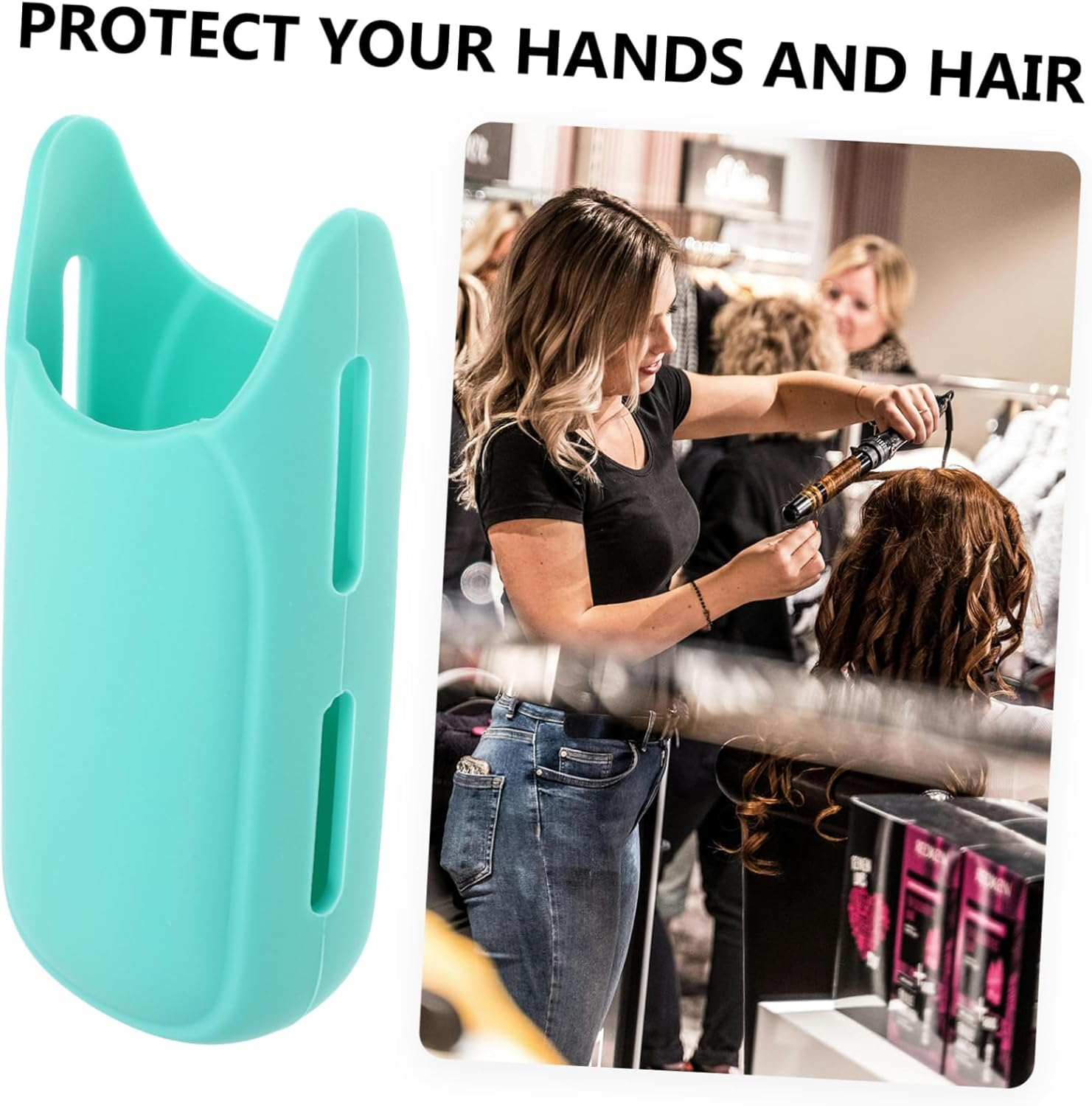 NOLITOY Hair Iron Protector Hair Iron Protector Cover Silicone Iron Cover Straightener Holder image number 5