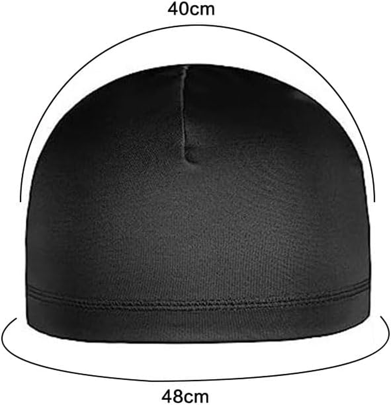 JZS Helmet Liner Skull Caps 6 Pieces Sweat Wicking Cycling Running Hat for Men Women(Black+Blue+Grey) image number 1