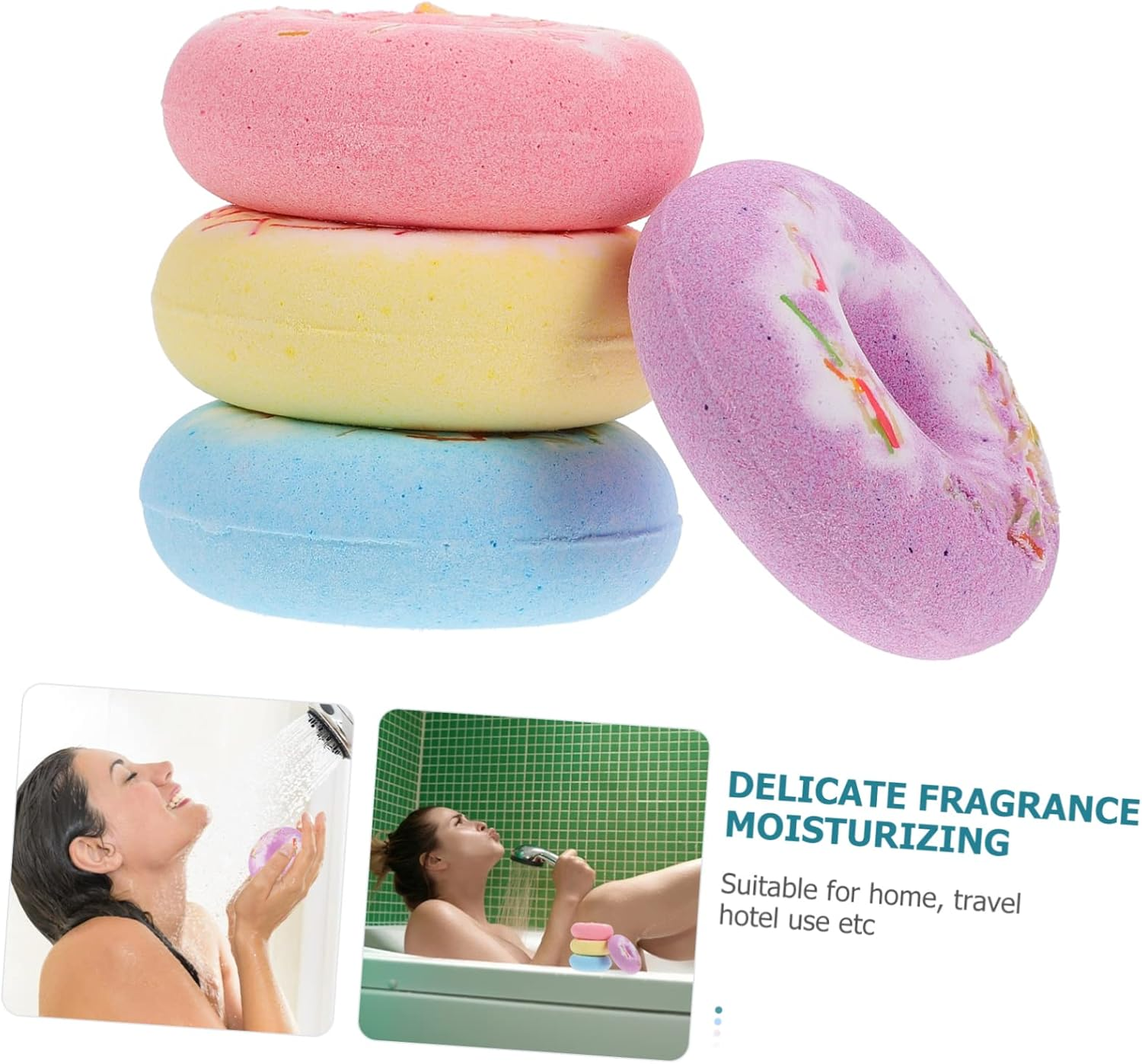 4Pcs Cake Shape Spa Bath Balls Supplies for Boys and Girls Adults Random Color image number 4
