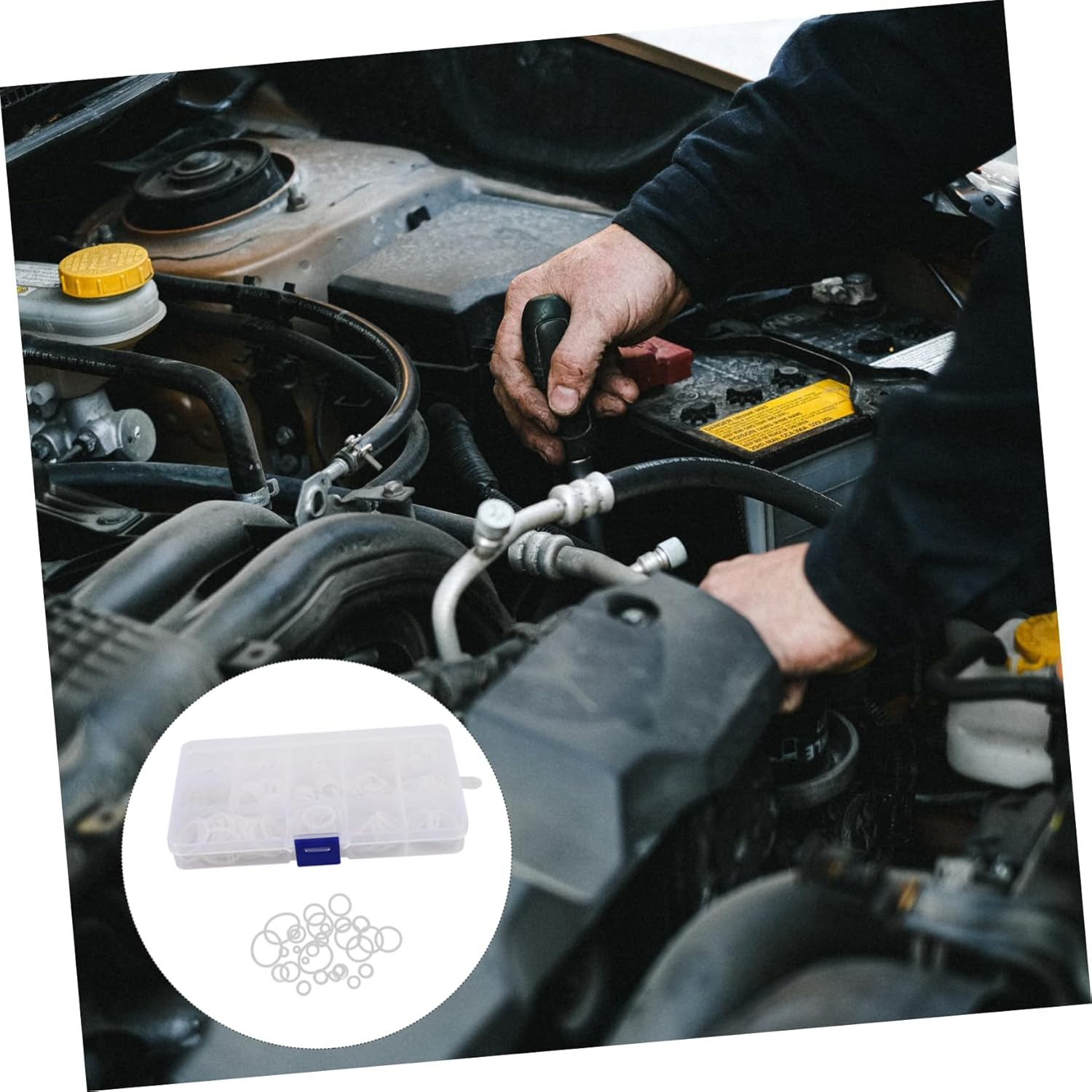 260Pcs O-Ring Set Silicone O Ring Rubber O Rings Automotive S Gasket Seal Ring O- Ring Sealing Gasket Washer Plumbing Kit Appendix White Nylon Small image number 1