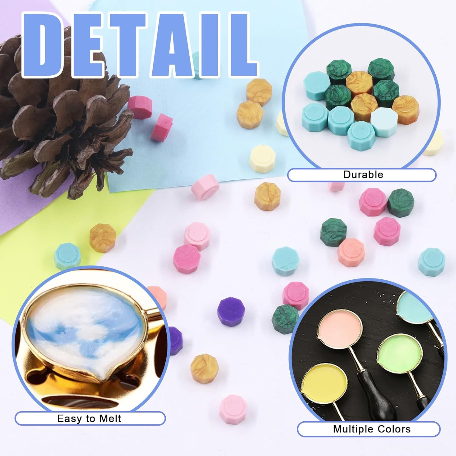 Glarks 1200Pcs Multicolor Sealing Wax Beads for Letter Sealing, Envelope Stamps, Wedding Invitations, Gift Wrapping image number 4
