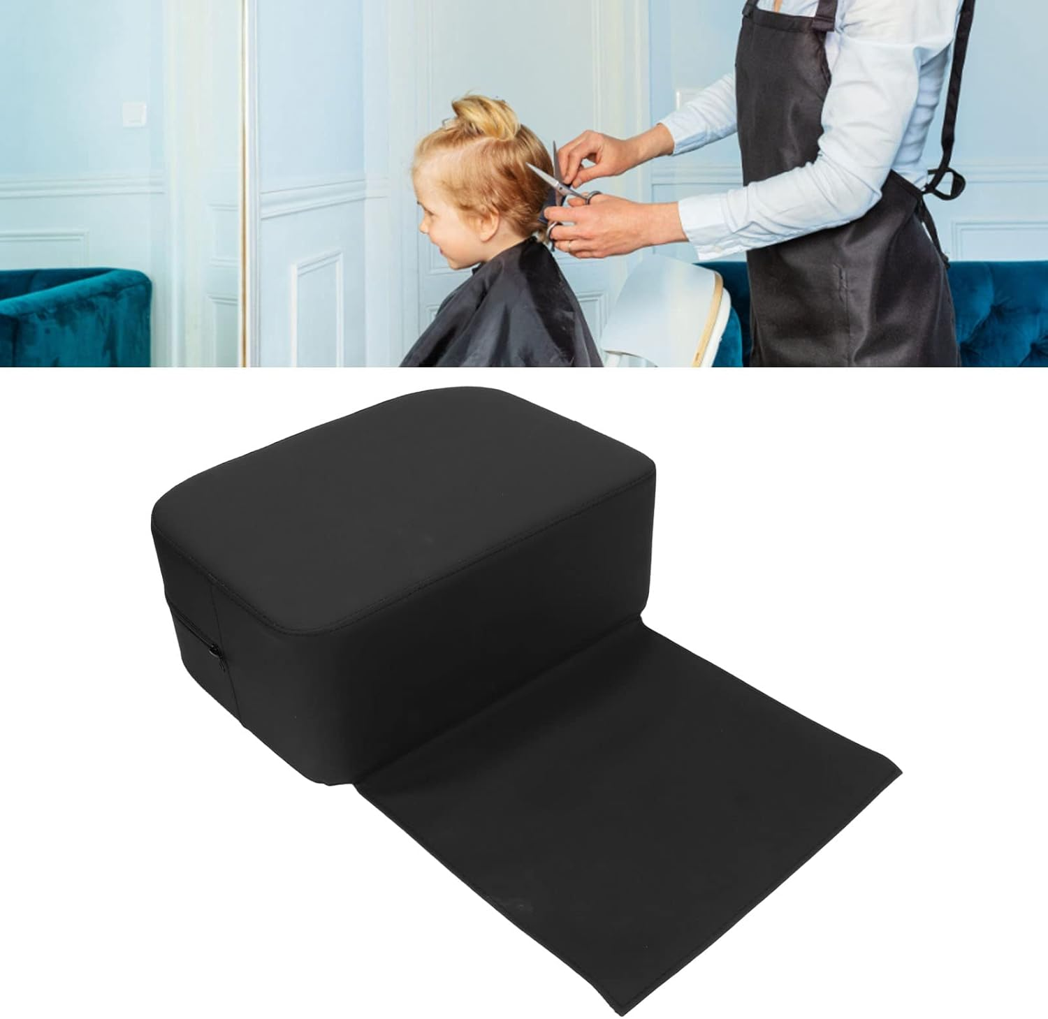 Salon Booster Seat Cushion, Waterproof PU Soft Foam Cushion Toddler Booster Seat for Dining Table Portable Barber Beauty Salon Spa Equipment for Child Hair Cutting Styling Chair image number 3