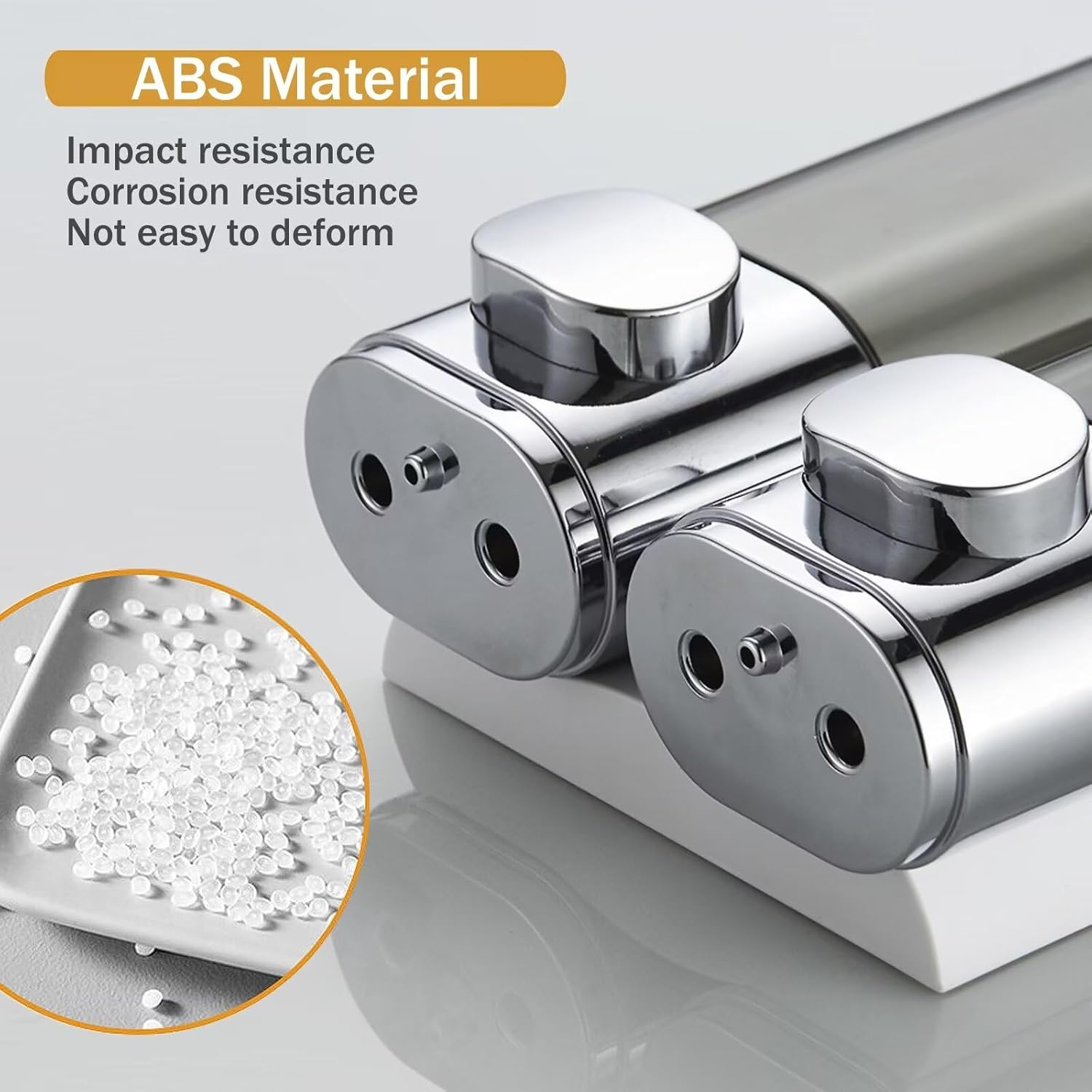 Shower Soap Dispenser 3 Chamber No Drill, Shampoo Dispenser for Shower Wall, Shampoo and Conditioner Dispenser Wall Mounted Set, for Bathroom Hotel (30Oz Electroplated Silver) image number 4