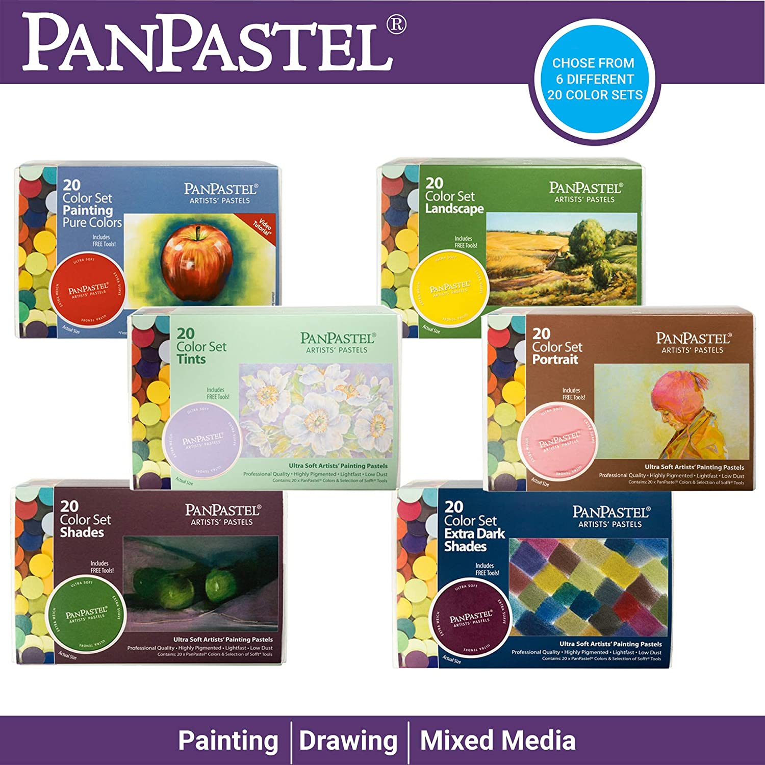 Panpastel Set 20 Colour Shades (PPSTL20-30206) - Tints image number 3
