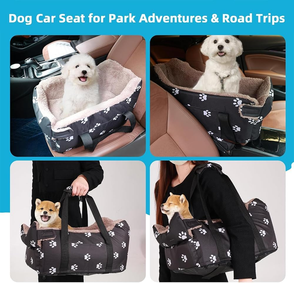 Center Console Pet Car Seat &ndash; Middle Console Booster for Dogs & Cats, Secure Travel Seat for Cars, Black image number 1