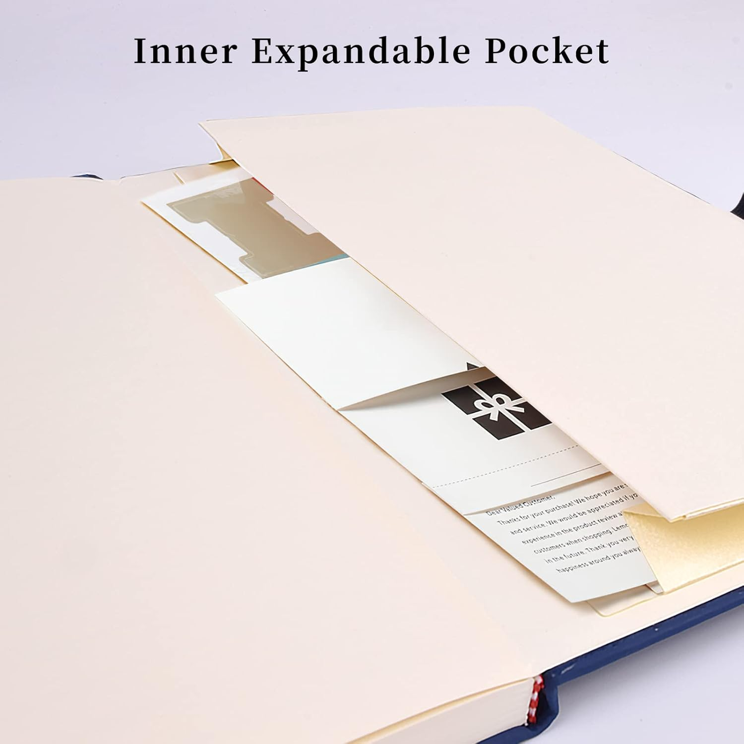 SAYEEC Lined Journal Notebook 1 Pack, A5 Hardcover Notebook for Work with Pockets, 200 Pages Thick Paper, Medium 14 Cm &times; 21 Cm (Blue) image number 5