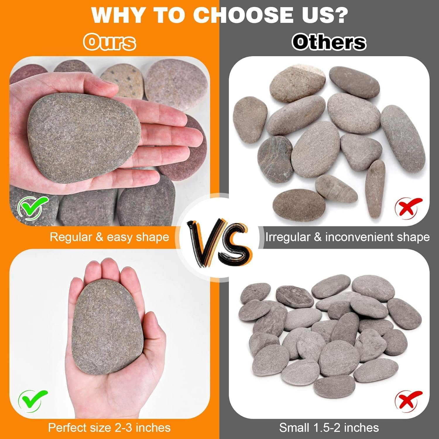 20 Pcs Painting Rock 5-8Cm Natural Rocks Kindness Crafting Party Pack Bundle River Stones Flat Smooth Stone for School Home Party Holiday Painting Crafts Decoration