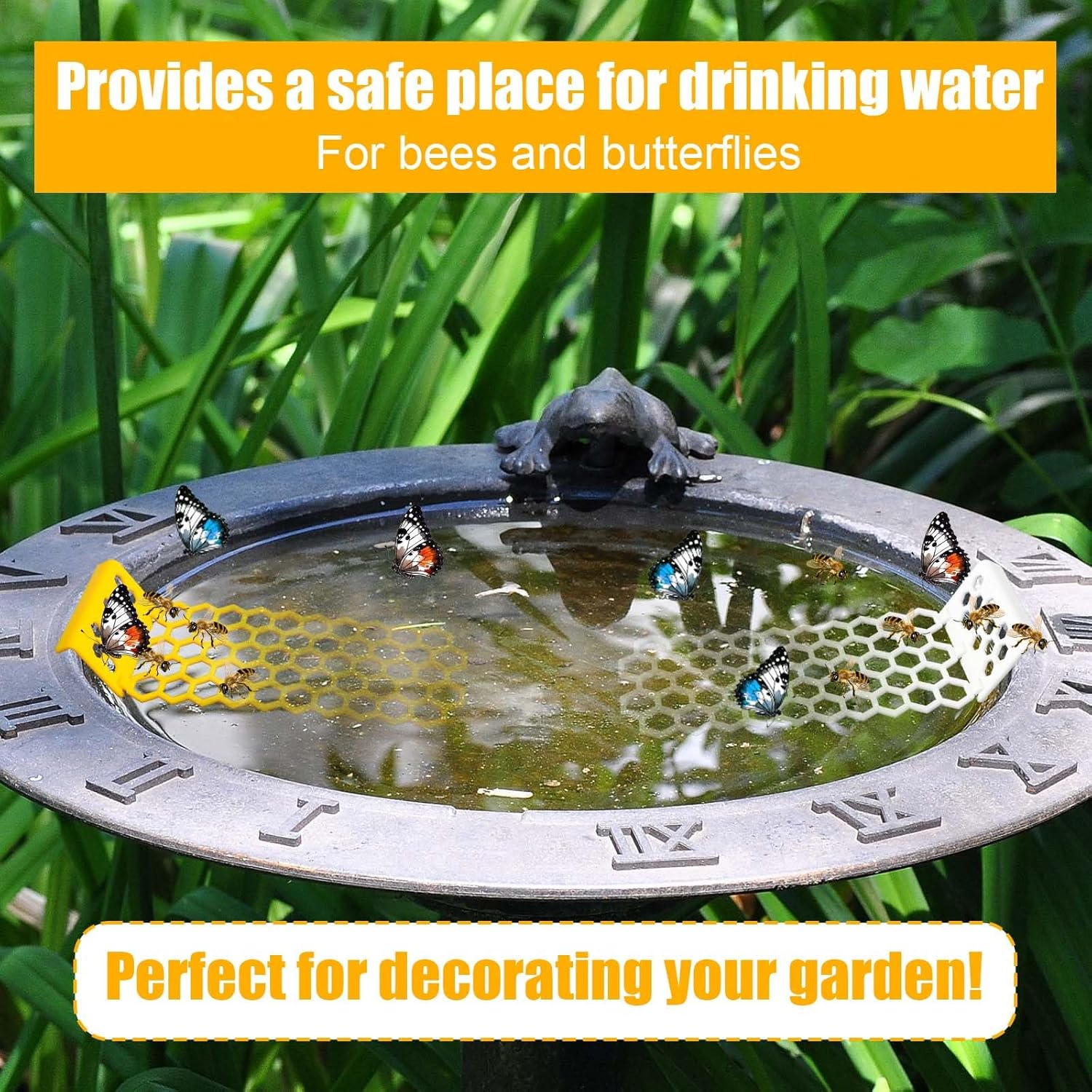 2Pcs Floating Bee Ladder, Plastic Floating Bee Island for Drinking Beehive Shaped Bee Watering Station Butterfly Bee Waterer for Beekeeping Feeding Equipment Bee Bath image number 2