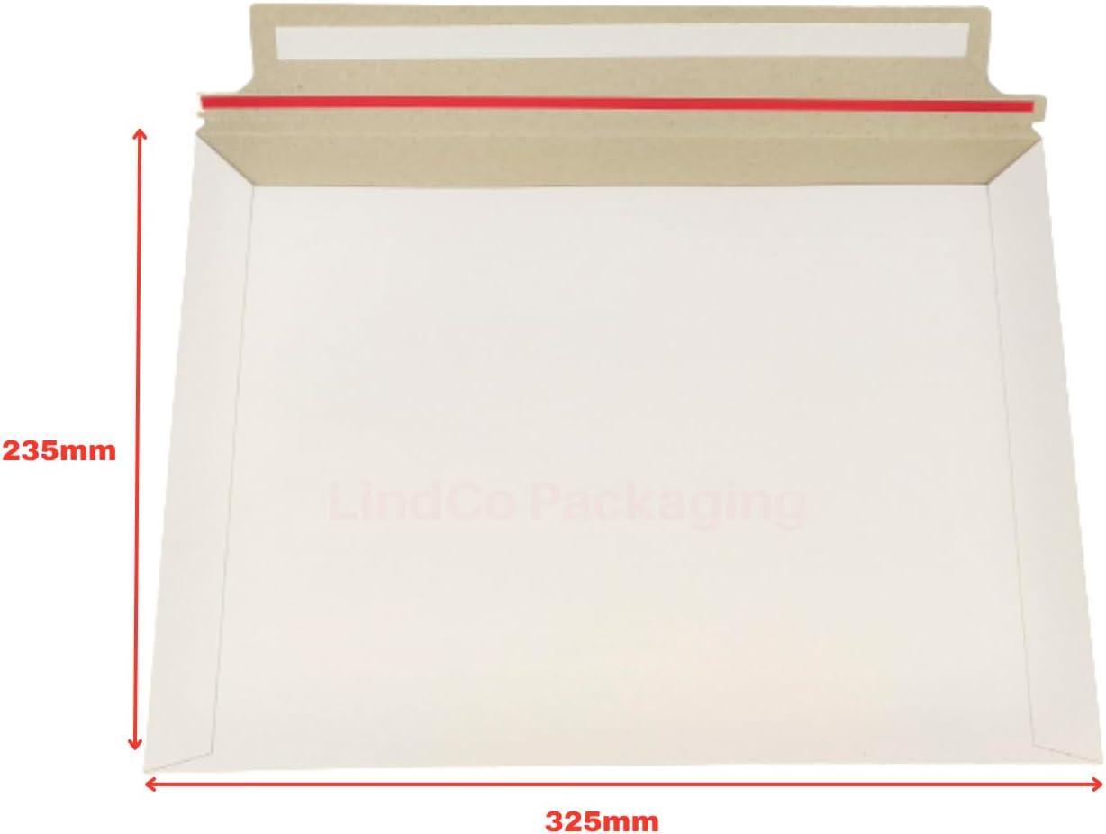50 Pack A4 Business Document Envelopes - White Cardboard Mailing Wallets 325X235Mm - Self Seal Shipping Pack for Catalogues & Magazines image number 3