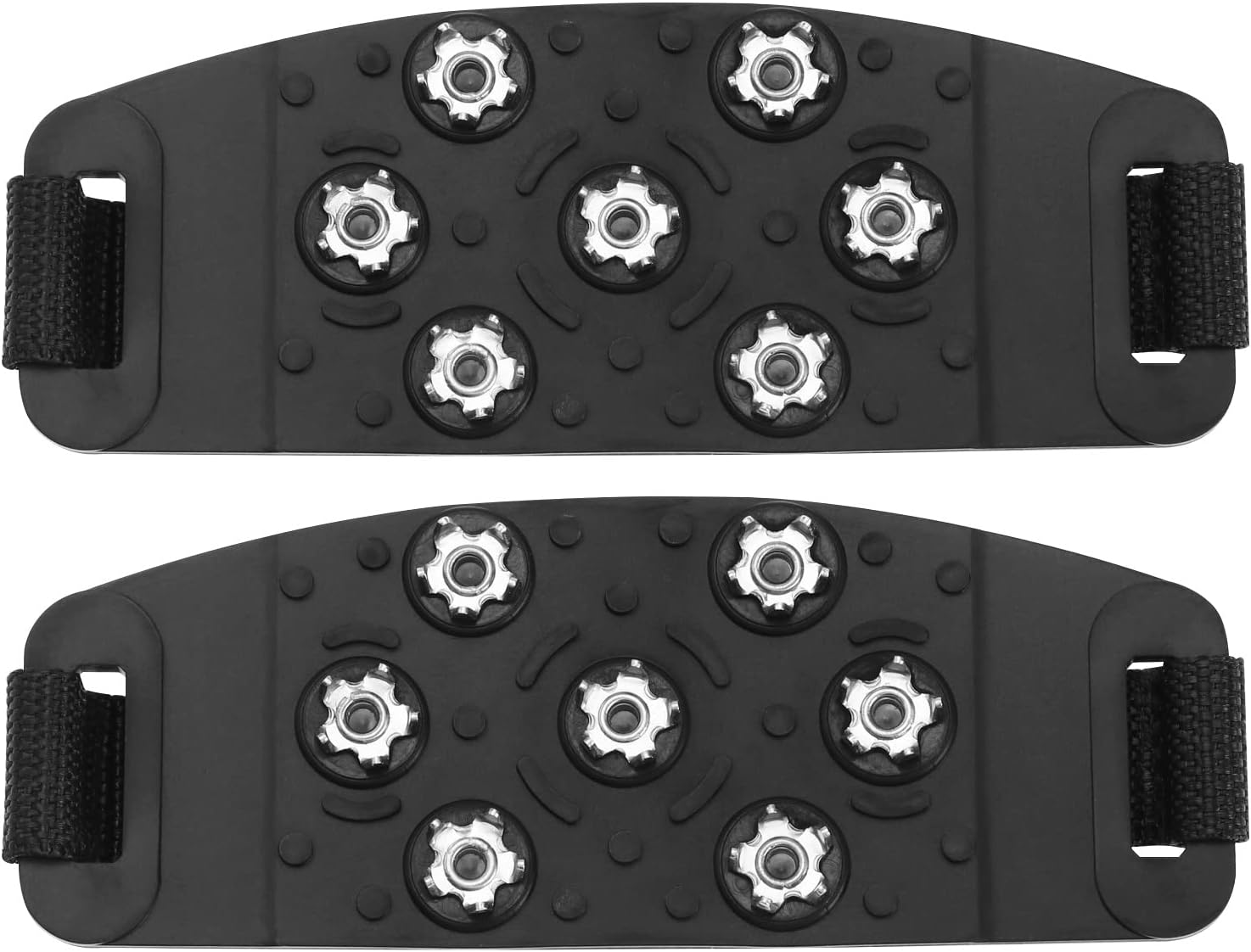 Emagtech 1 Pair Slip-On Shoe Grippers 7 Studs Ice Snow Grips Snow Walk Traction Cleats Crampons anti Slip Spikes Grips for Shoes Trainers Boots image number 3