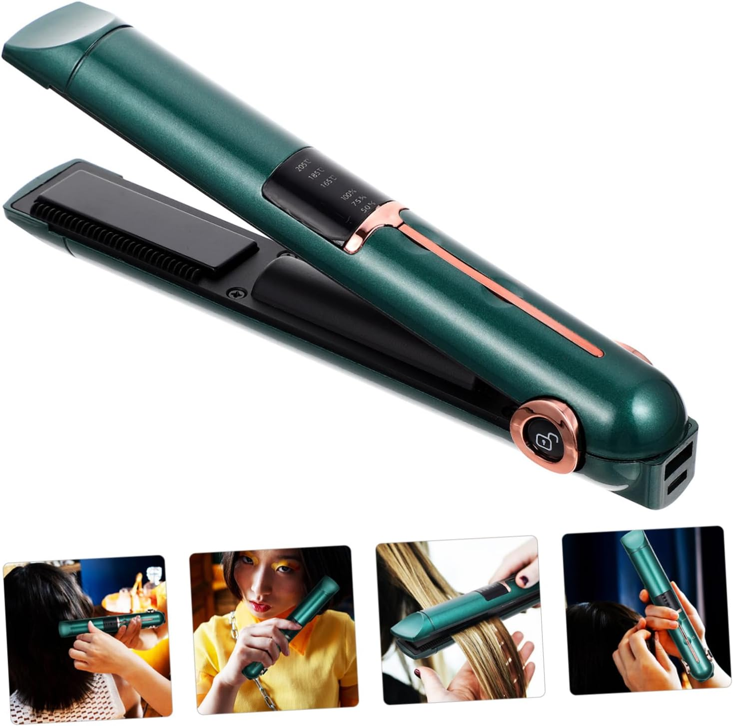 Minkissy Dual Purpose Hair Straightener Curler Styling Wand Wireless Portable Curling Iron Hair Styling Tool for Home Barbers image number 6