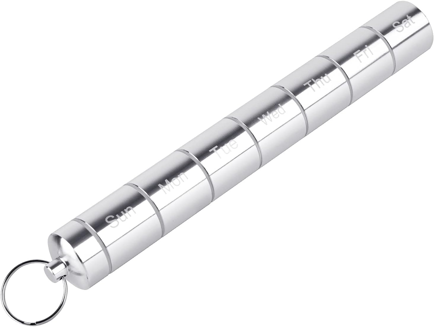 Pill Box Organizer, 7 Compartment Pill Case, Waterproof Emergency Medicine Container, Daily Pills Holder, Pill Dispenser Storage Box with Keychain, Ideal for Travel/Outdoor/Crush-Resistant