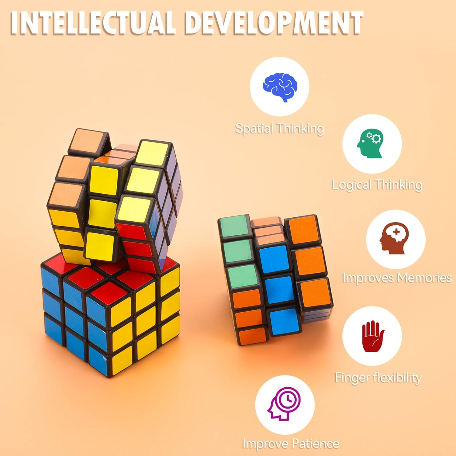 24 Pcs Mini Cubes Bulk, Puzzle Cubes Party Favors, 1.18In 3&times;3&times;3 Cube Set, Stress Relief Toys, Party Favors Cube, Birthday Party Gifts, Party Supplies for Boys and Girls, Kids and Adults image number 5