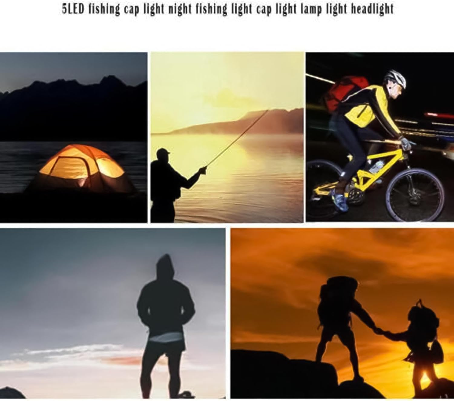 Led Hat Clip Light, Hat Brim Led Lamp, Cap Light with 5 Leds, Bright Hat Clip-On Lamp Headlamp Waterproof Ultra Bright Adjustable Hands-Free Equipment Hat Brim Headlamp Use for Hiking Camping image number 2