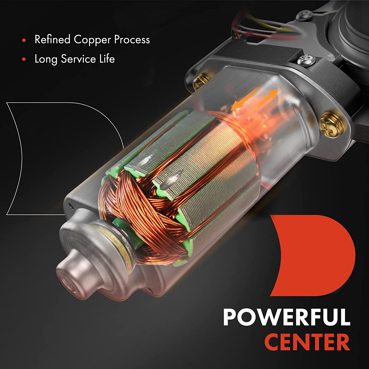 A-Premium Front Left Driver Side Power Window Lift Motor with 4-Pin Plug Compatible with Honda CR-V CRV 1997-2001, Prelude 1997-2001, Civic 1995 & Acura Integra 1994-2001 image number 6