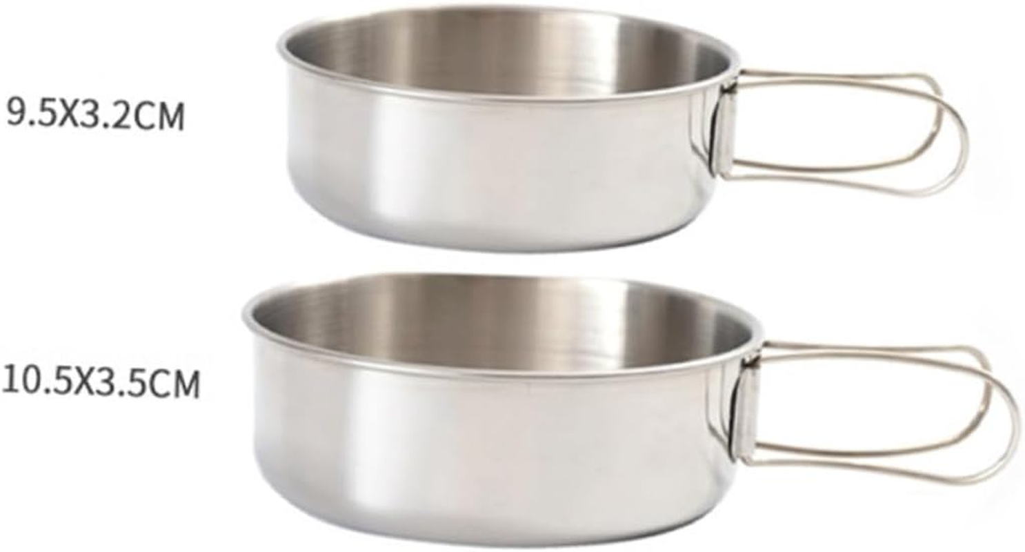 BESPORTBLE 3Sets Mini Folding Bowl Stainless Steel Portable Camping Hiking Bowls for Outdoor Travel Use image number 6
