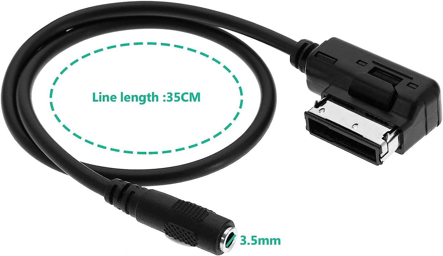 Ecsing AMI to 3.5Mm Audio Cable Adapter Compatible with A3 A4 A5 A6 A8 TT 2006-Onwards for MP3 Player Headphone Speaker AUX Music Interface Adapter Cable 35Cm image number 1