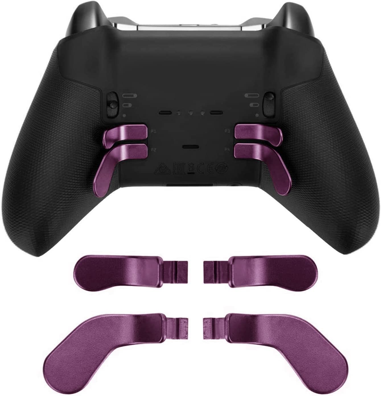 4PCS Controller Paddles, Metal Stainless Steel Replacement Parts Game Controller Interchangeable Paddles for Xboxone Elite Controller Series 2 Model 1797, Black, Gold, Purple (Purple) image number 2