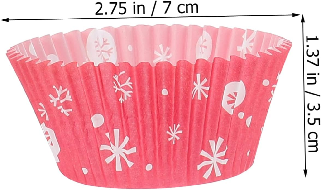 Mikinona Christmas Cupcake Paper Liners 400Pcs Baking Cups Xmas Cupcake Wrappers Food-Grade Baking Paper Suitable for Holiday Party and Birthday Random Style image number 1
