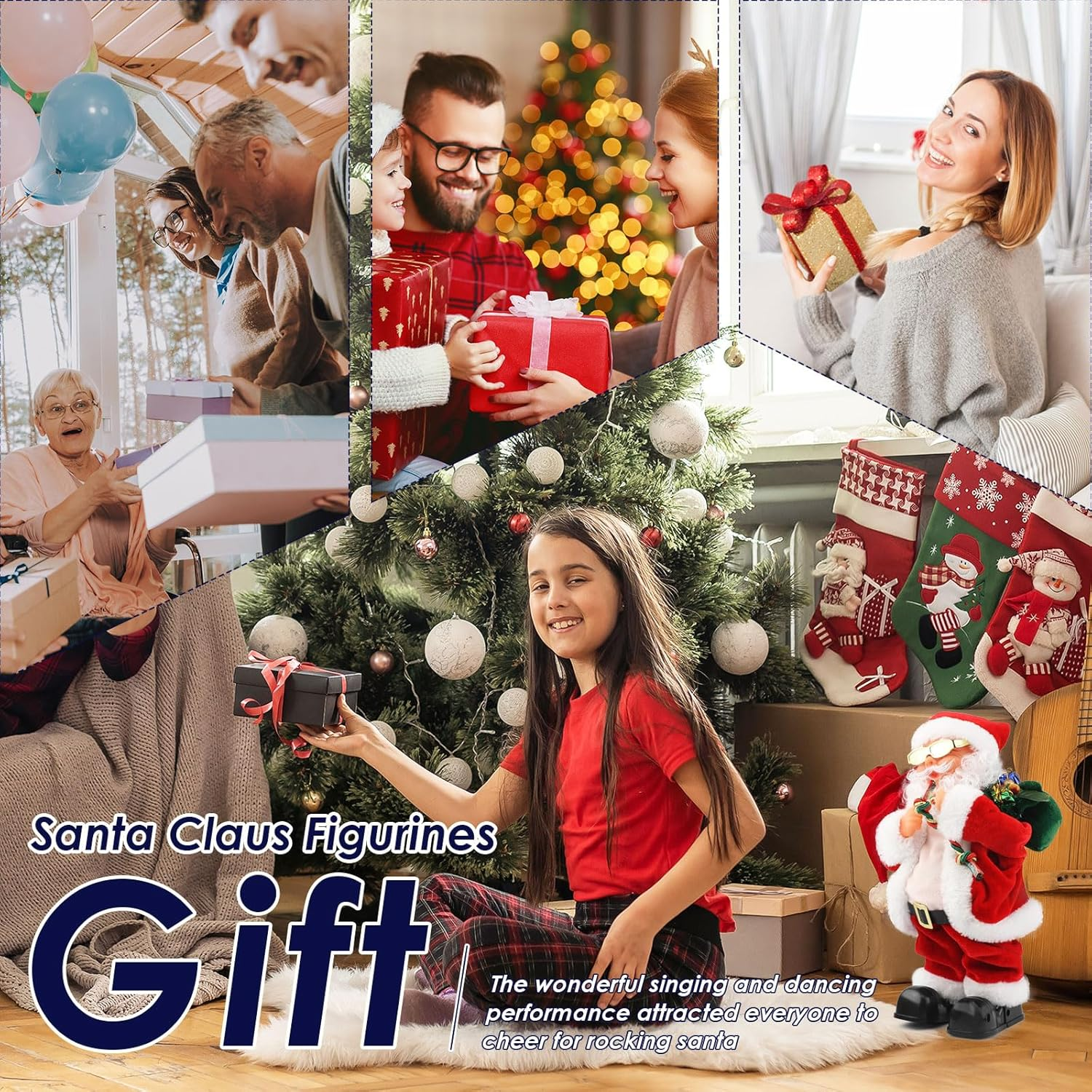 Electric Santa Claus Toy with Shaking Belly and Feet, Singing and Dancing Musical Christmas Doll, Xmas Gift image number 5