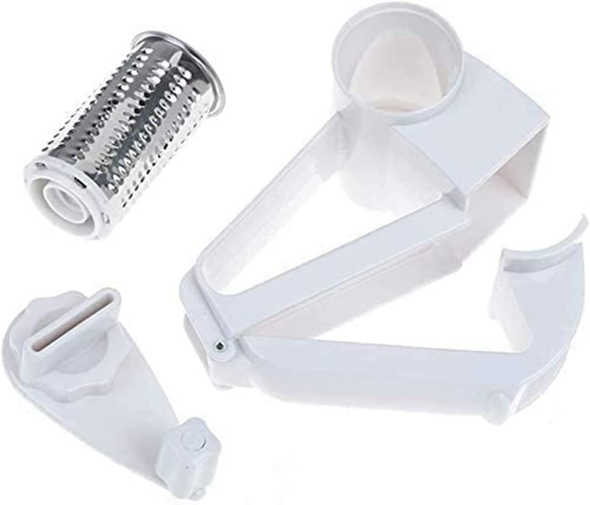 Hand-Operated Rotary Cheese Grater,Manual Handheld Cheese Cutter with Stainless Steel Drum, Hand Crank Kitchen Tool for Grating Hard Cheese, Chocolate, Nuts and More (White) image number 2
