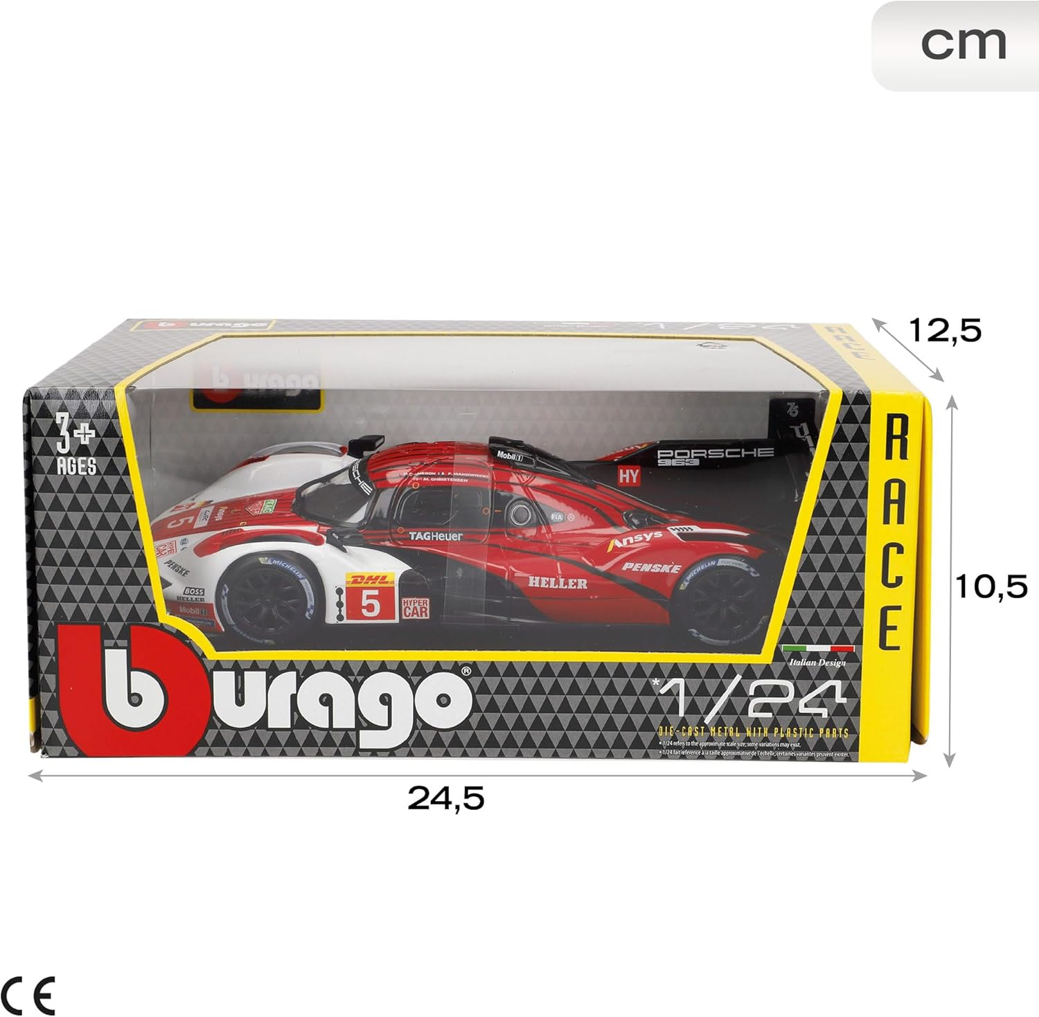 Bburago Porsche 963-2024: Discover the Metal Replica Racing, with Detailed Interior, Doors and Hood for Opening, Offers an Authentic Experience in 1:24 Scale image number 6