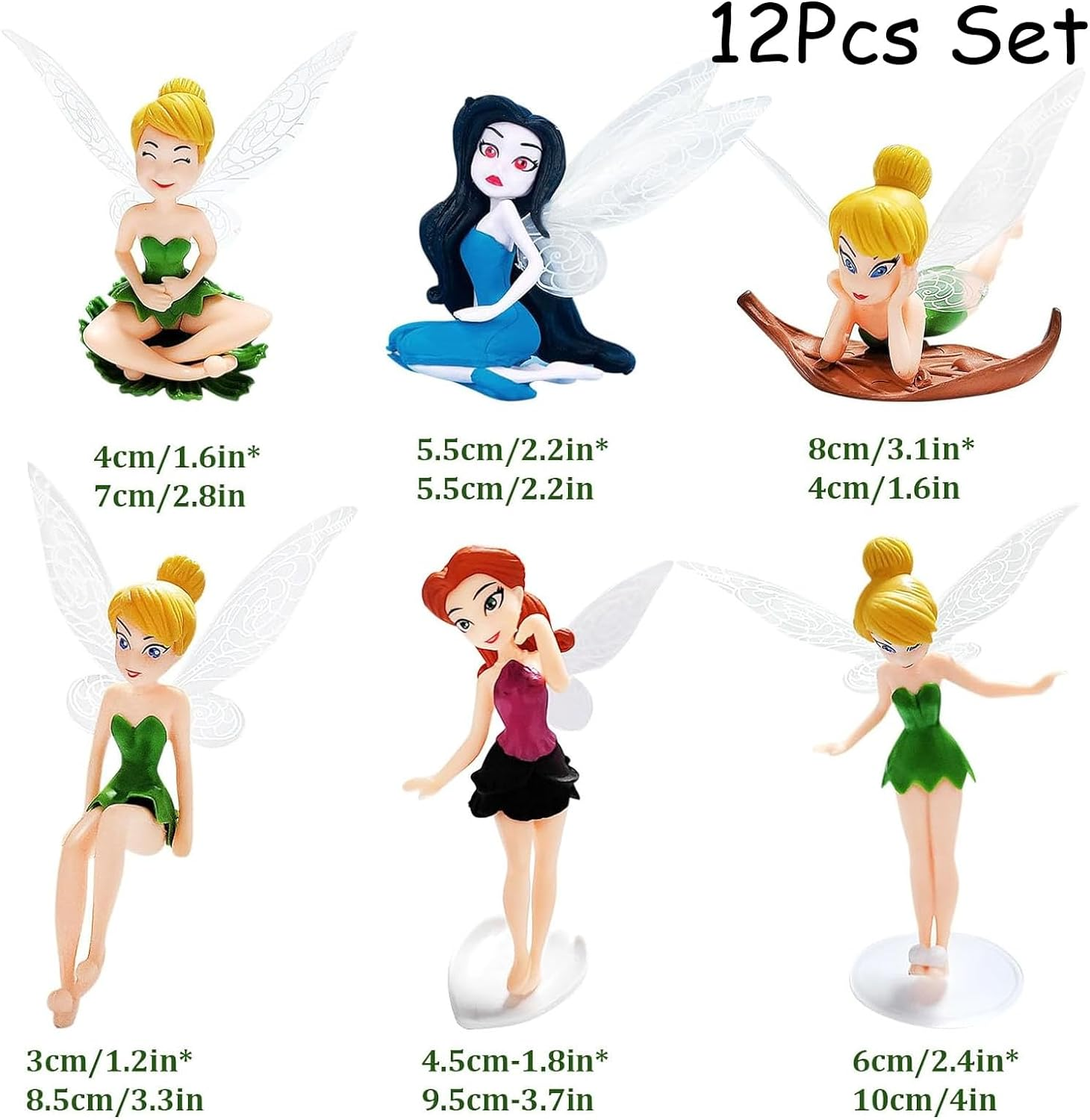 12Pcs Set Miniature Fairies Figurines Accessories for Fairy Garden, Miniatures Garden Fairies Resin Ornaments, Miniature Fairies Cake Tooper image number 5