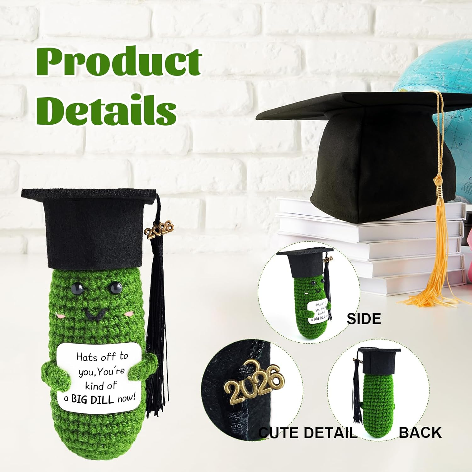 Graduation Gifts 2026, Funny Positive Graduation Pickle Gifts, Grad Ornament Gifts Her 2026, High School University Graduation Gifts Her Him (Cucumber)