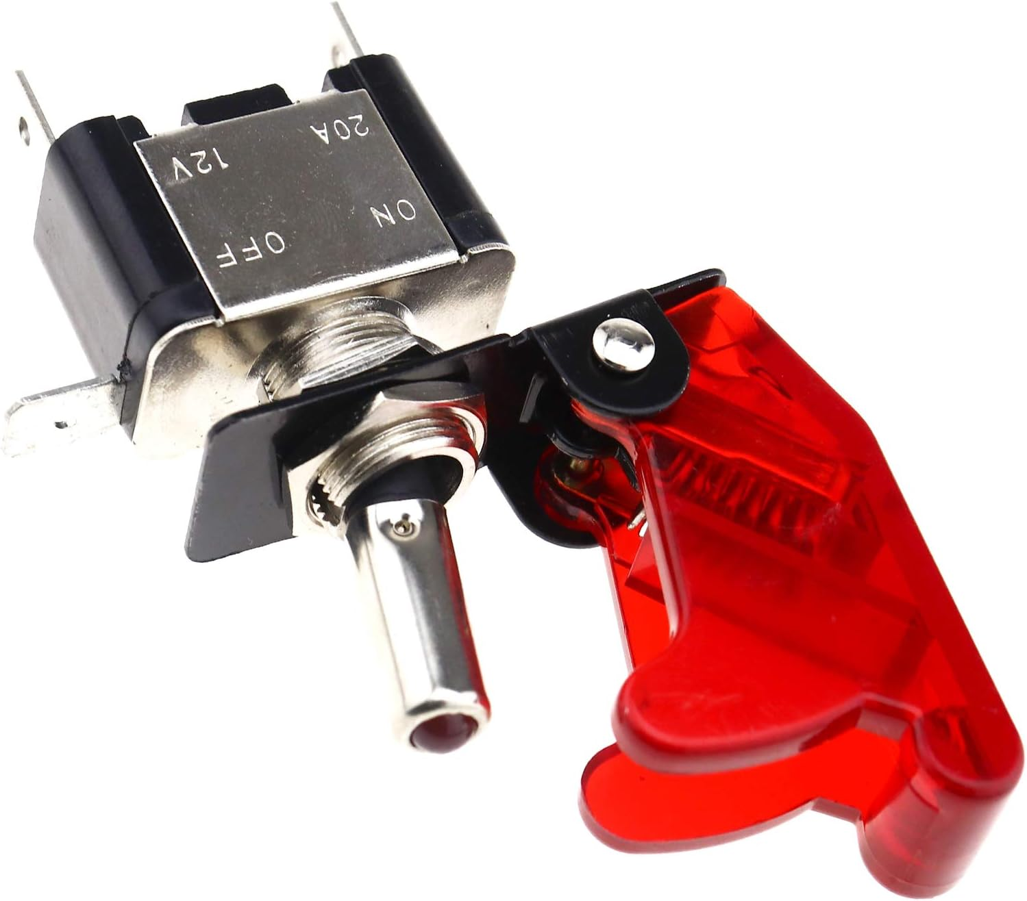 SING F LTD 5X 12V 20A Red Cover LED Toggle Switch SPST for Racing Car Van ATV Motor Boat