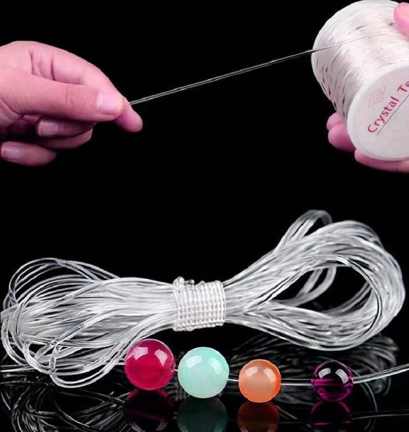 2 Roll 100M Clear Elastic Beading Threads，Stretchy Bead Cord String Stretchy Crystal Bracelet String for Bracelet,Beading, Jewelry Making (0.5&1Mm) image number 1