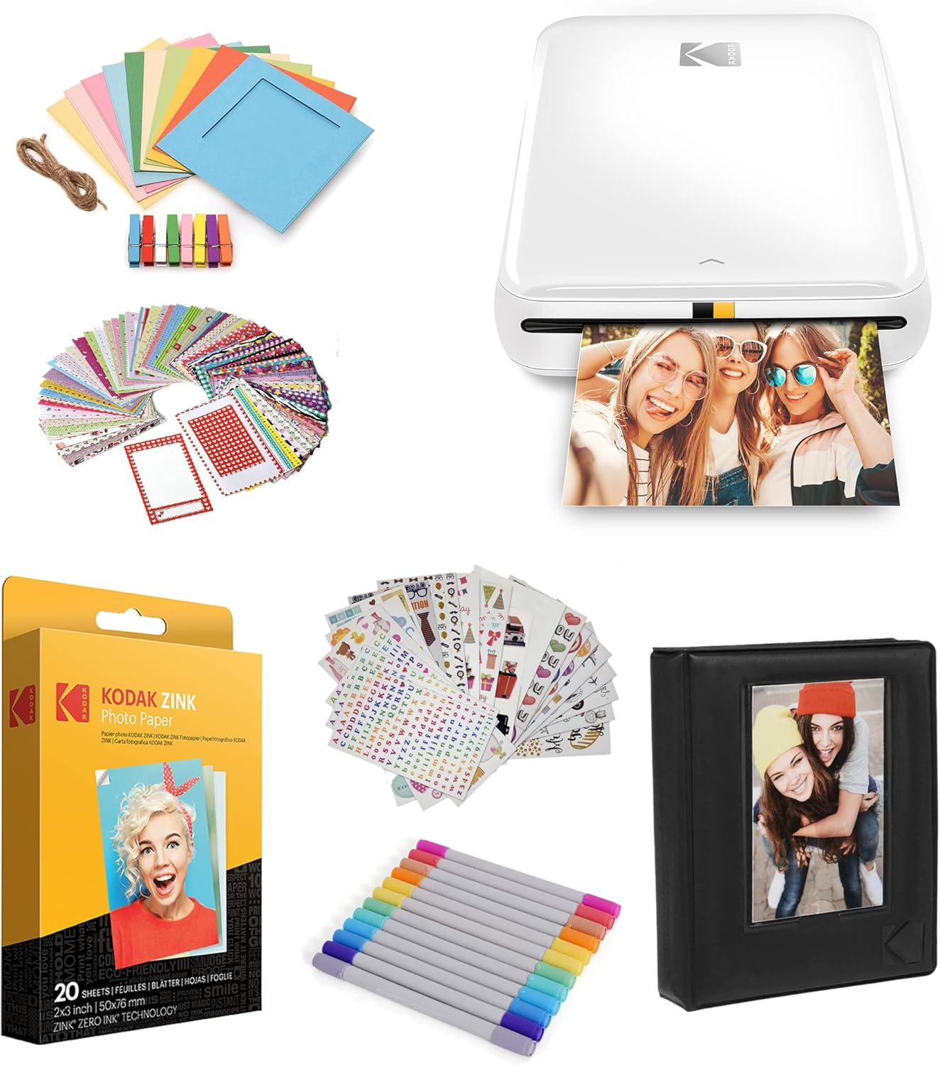 KODAK Step Printer Wireless Mobile Photo Printer with Zink Zero Ink Technology & KODAK App for Ios & Android (White) Gift Bundle image number 3