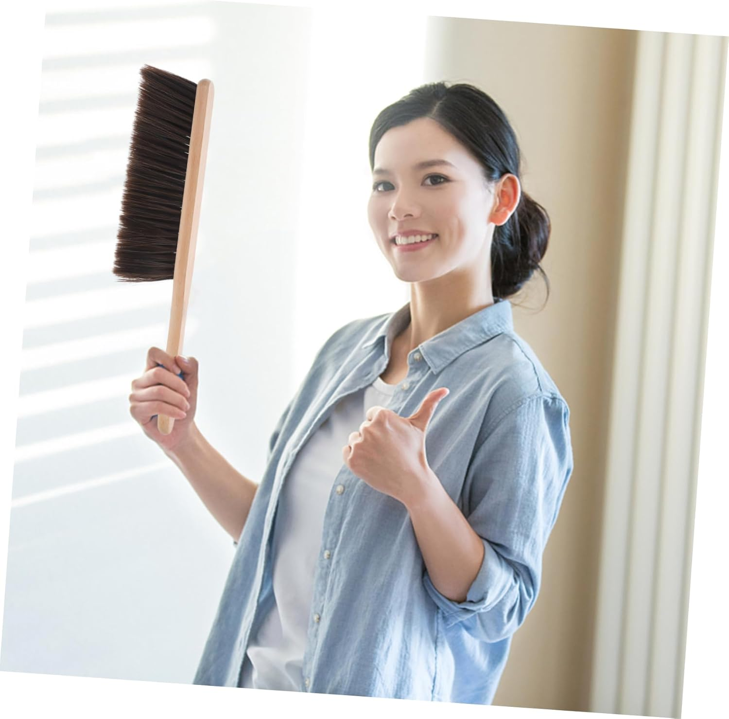 MARMERDO Wall Oven Fireplace Brush - Horsehair Hand Brush with Wood Handle for Woodworking, Counter, Bed, Dusting Furniture - Sweeping Broom and Clean Duster image number 6