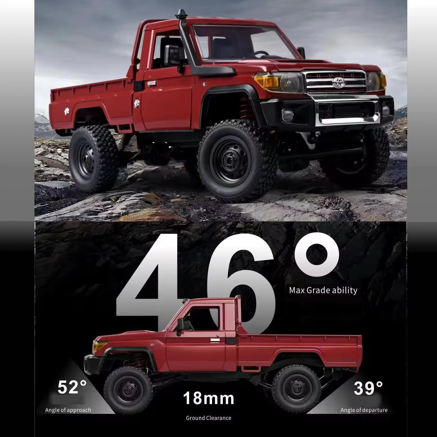 Shabee 1:12 Scale LC70 MN-82 RC Crawler High Speed, Remote Control Car, 4WD All Terrain Truck 2.4 Ghz Radio Controlled off Road 4X4 RC Car for Boys, RC Cars, Trucks with Rechargeable Battery. image number 6