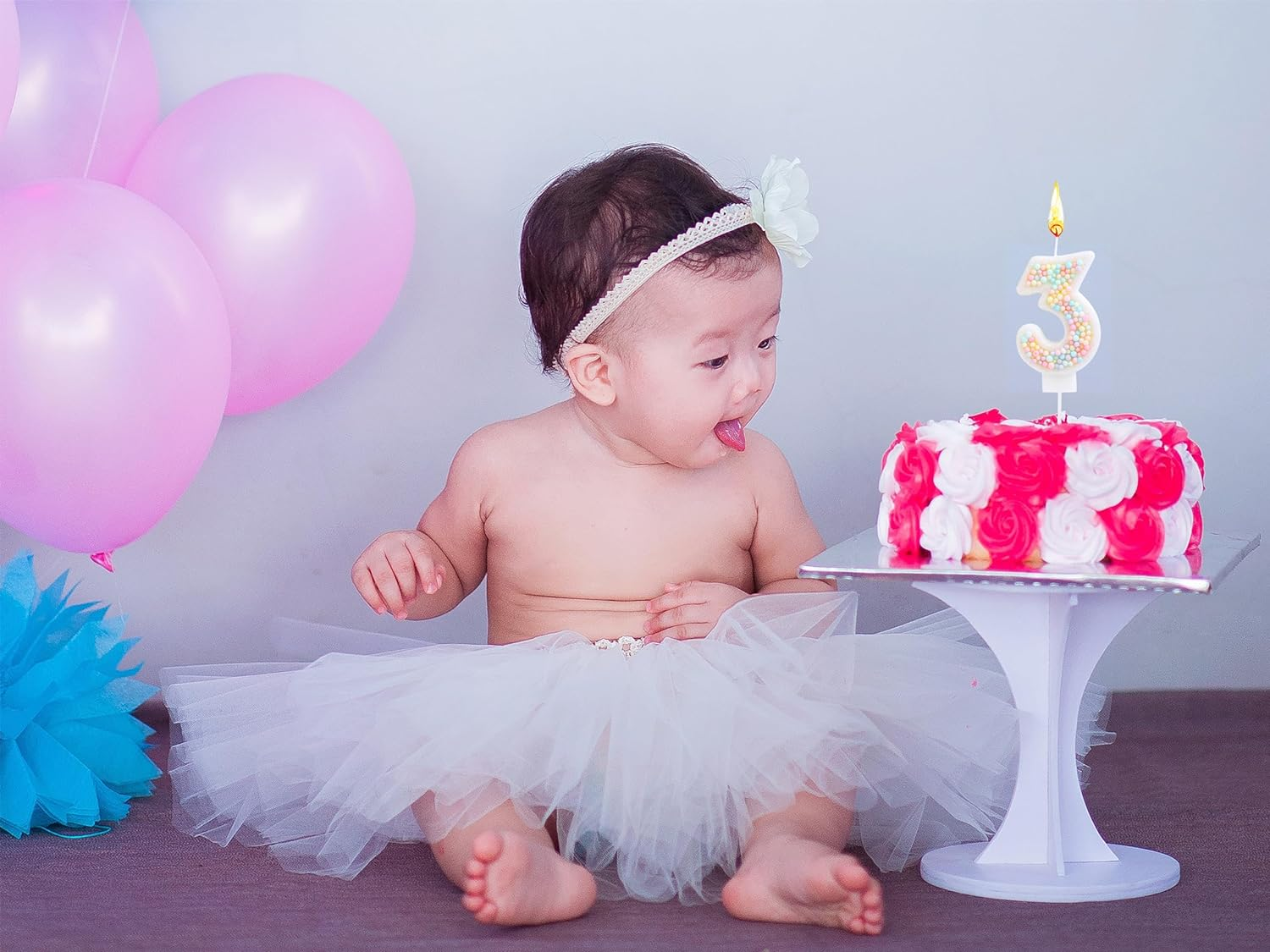 Number 3 Candles for Birthday Cakes, Sweet Theme 3 Birthday Candle Macaron Glitter 3 Candle Birthday Girl Women 3Rd Birthday Wedding Anniversary Party Cake Decoration image number 4