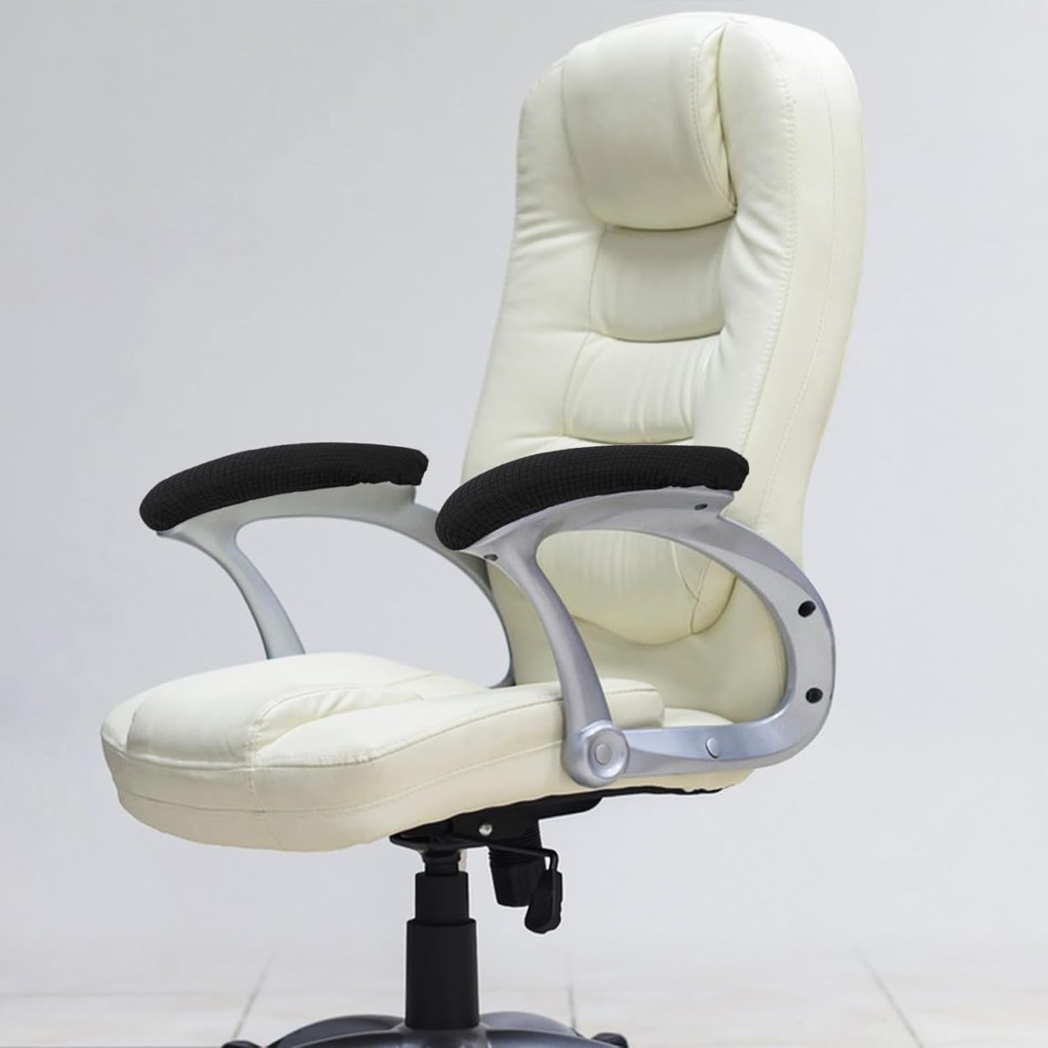 KALIONE 2 Pairs Office Chair Arm Covers, Armrest Slipcover Pads, Removable Office Chair Cover, Chair Arm Pads Arm Protectors, Office Removable Arm Rest Covering, Elastic Chair Armrest Cover(Black) image number 3