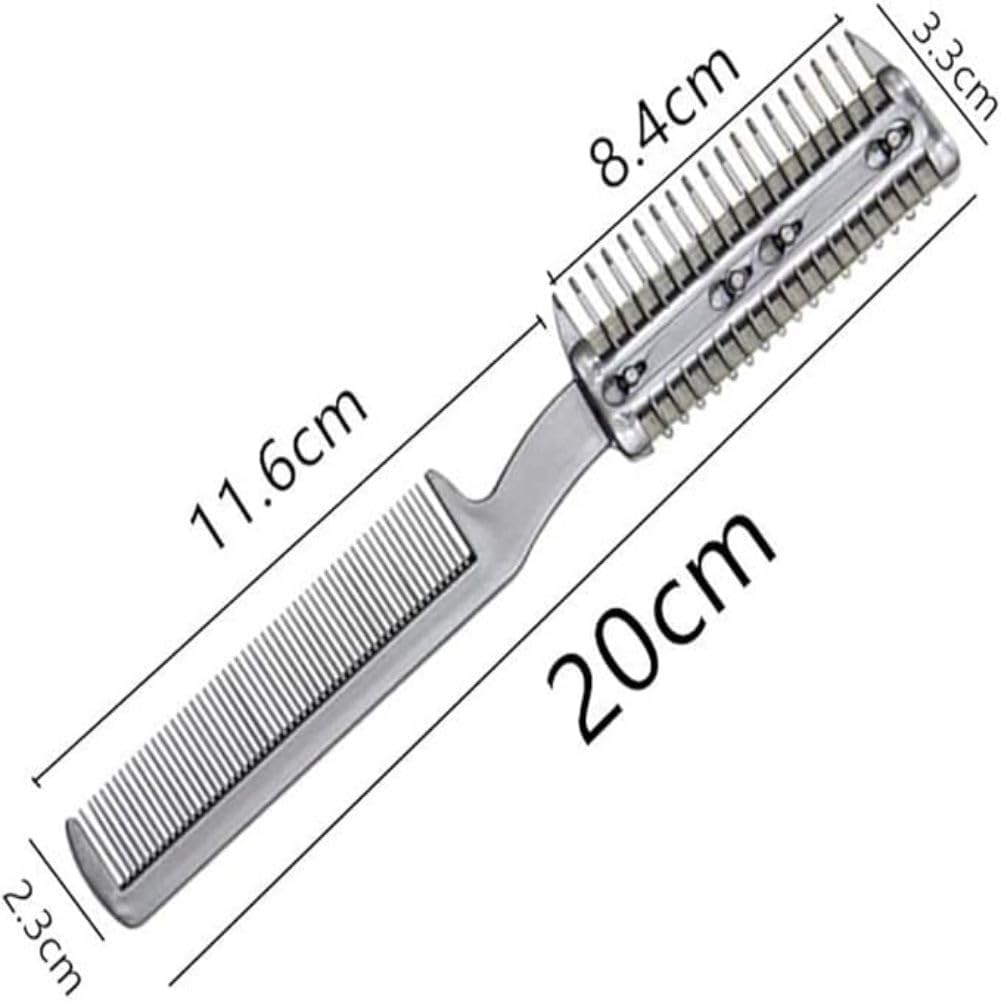 Hair Razor Comb for Dogs 2 Pcs,Multifunctional Hair Cutter Razor Comb Grooming Comb Plastic Double-Headed Trimmer Removing Tangles and Knots for Dog Pet Razor Combs with Metal Blade image number 4